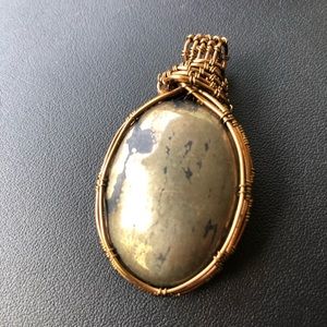 Earth Tone Pendant for Long Chain Necklace